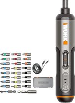 WORX Schroefmachine met Accu - Elektrische schroevendraaier   - Oplaadbaar - incl.26 Bits/Opbergzak/USB Kable - met LED