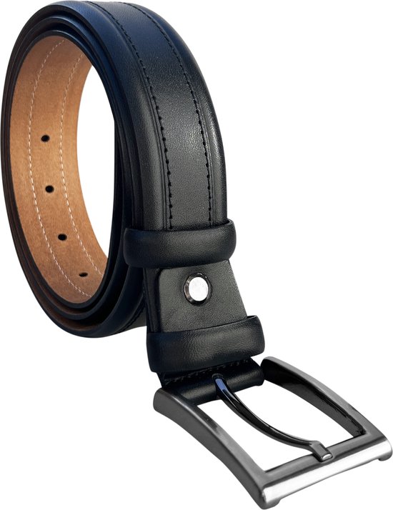 Klassieke riem lederen riem echt leer herenriem premium kwaliteit, zwart, 85