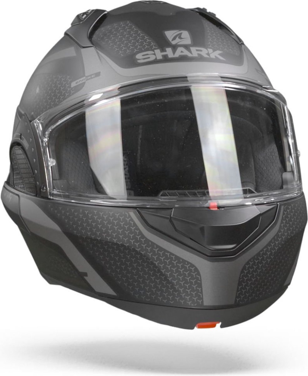SHARK EVO GT ENCKE Motorhelm Systeemhelm MAT Zwart Antraciet Antraciet - Maat XS – foto 3