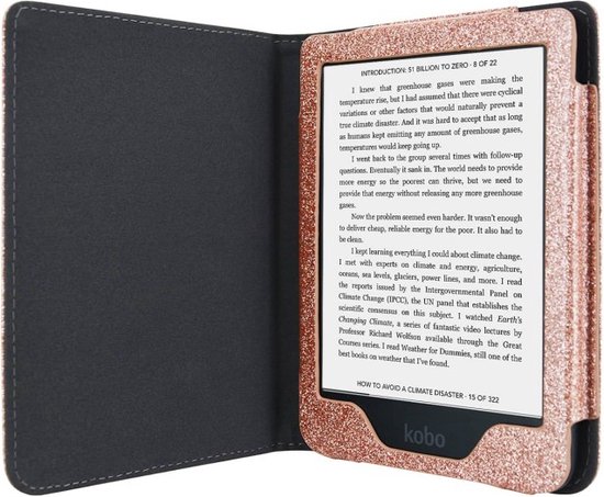 Kobo Clara 2E Hoesje Sparkle Sleepcover - Book Case Hoes Cover - Roze