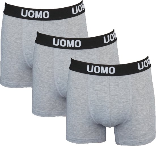 UOMO 3-Pack heren boxershorts Grijs Melee - maat XL
