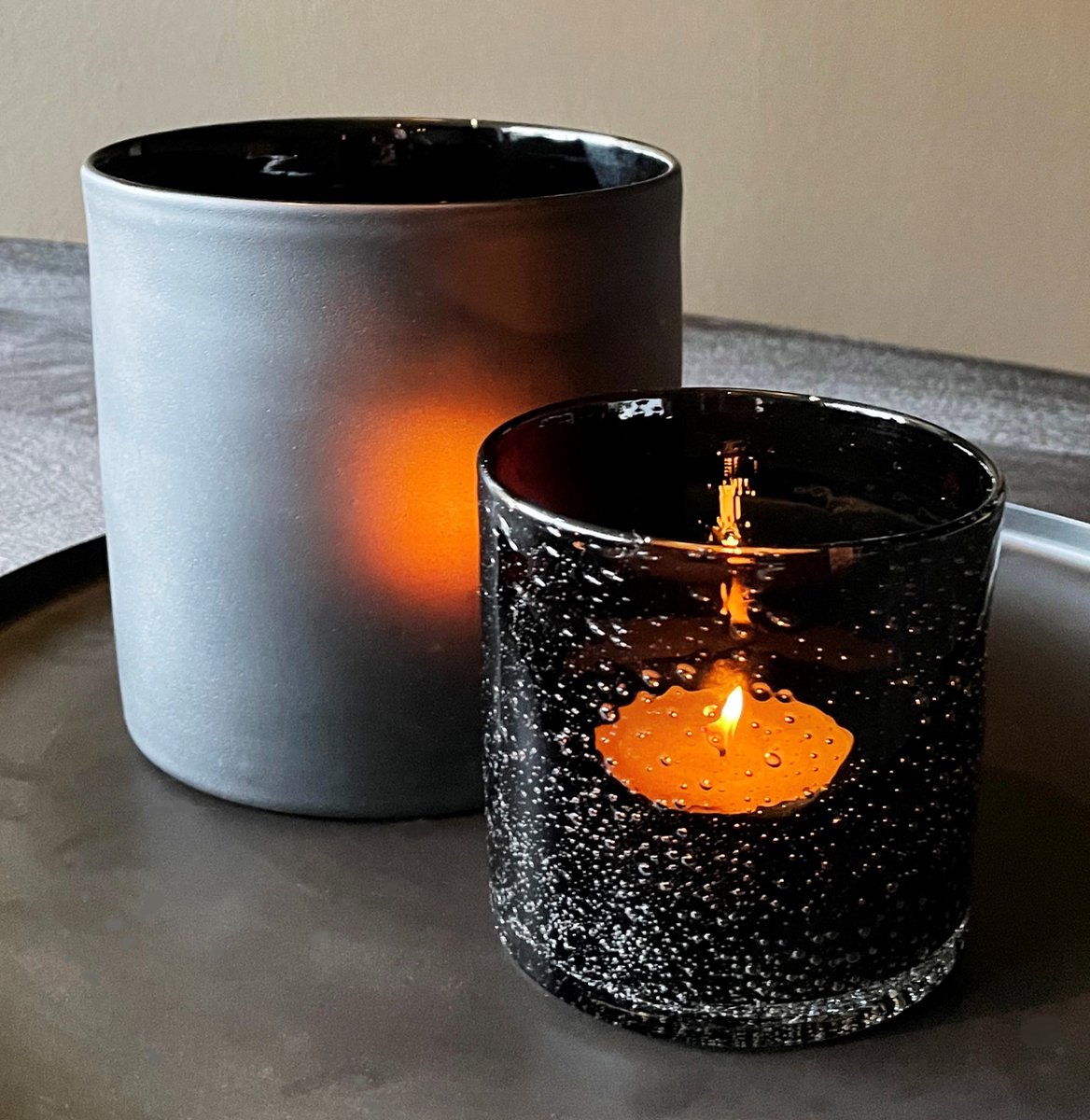Windlicht BRISLA mat zwart - 2 maten - De Woon Winkel
