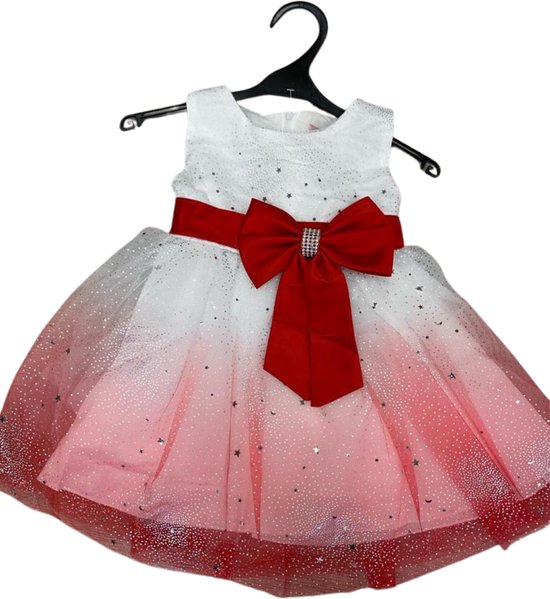 Glitter jurk - Meisjes jurk - Feest jurk - Mode voor meisjes - 14 Jaar - Rood met glitter details