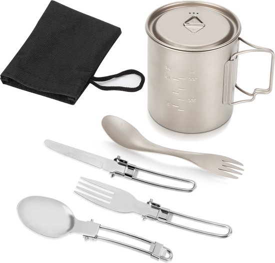 Keith 300ml/900ml Titanium Cup Outdoor Servies Camping Reizen Opvouwbare Handvat Cup (400ml