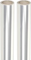 2 rouleaux de film transparent - 70 x 500 cm chacun - film d'emballage cadeau
