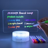 Bera L. Acrylic LED Message Board Lamp Met 7 Kleuren - Uitwisbare Markers - Herschrijfbare Licht Boord Voor Bureau - Kids Slaapkamer - Slaap Led Nachtlampje Kamer decor
