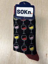 SOKn. trendy sokken *WIJNEN-WIJNEN* maat 35-41 (ook leuk om kado te geven !)