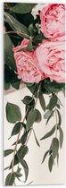 WallClassics - Acrylglas - Roze Rozen Bloemenboekt - 30x90 cm Foto op Acrylglas (Met Ophangsysteem)