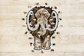 Eco Wood Art Houten Legpuzzel Mammoet/ Mastodon Size M, 2321, 38,7x28,6x0,5cm