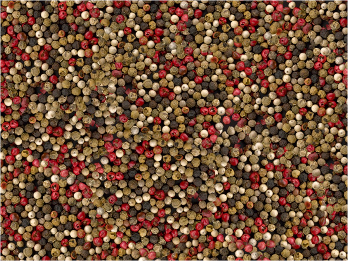 Fotobehang - Mozaïek van gekleurde peper.