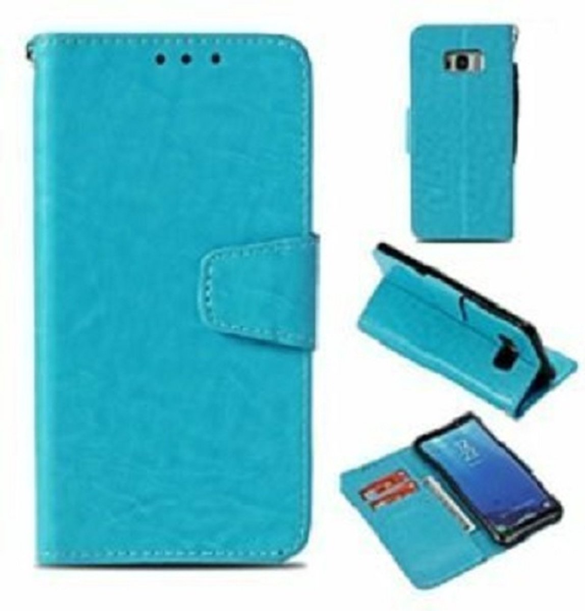 Samsung S8 PLUS Hoesje Met Pasjeshouder Bookcase Turquoise