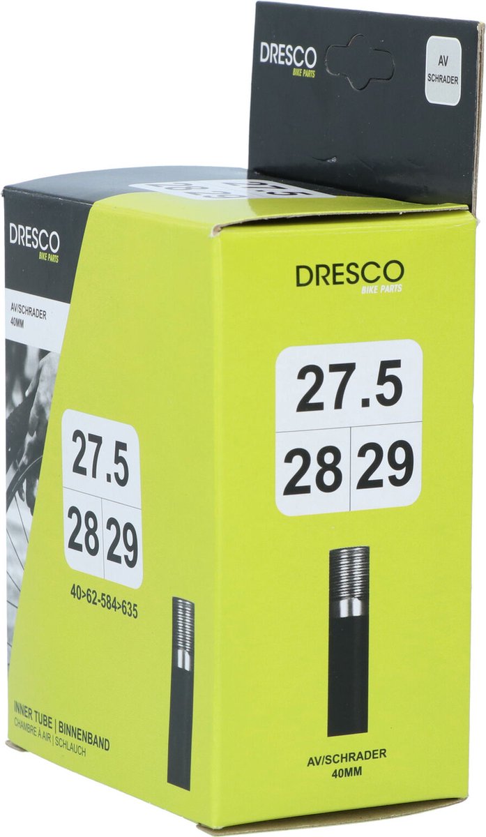 Dresco Binnenband – Voor 27.5/28 & 29 inch – ETRTO maat 40/62-584/635 Schrader (Auto) ventiel – Ventielhoogte 40mm – Geschikt voor meerdere bandenmaten — afbeelding 5