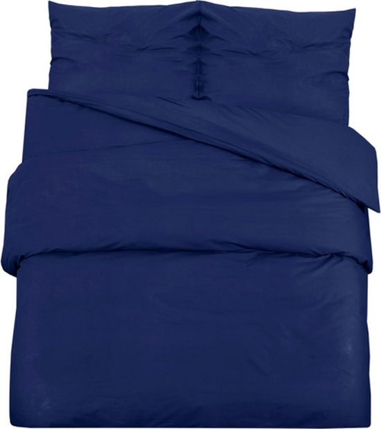 vidaXL Housse de couette 200 x 220 cm Microfibre Bleu marine