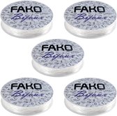 Fako Bijoux® - 5 Rouleaux de Fil Nylon Élastique - Fil Perlé - Fabrication Bijoux - 1.0mm - 5x5 Mètre - Transparent - 5 Pièces