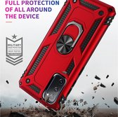 Mobigear Hoesje geschikt voor Samsung Galaxy S20 FE Telefoonhoesje Hardcase | Mobigear Armor Ring Backcover Shockproof met Ringhouder | Schokbestendig Galaxy S20 FE Telefoonhoesje | Anti Shock Proof - Groen