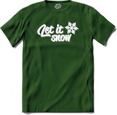 Let is snow - T-Shirt - Heren - Bottle Groen - Maat XL