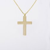MeYuKu- Sieraden- 14 karaat gouden ketting met kruishanger