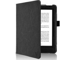 Hoes geschikt voor Kobo Aura H2O Edition 2 - Book Case Premium Sleep Cover Kunstleer Hoesje met Auto/Wake Functie - Zwart