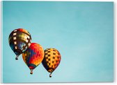 WallClassics - Acrylglas - Drie Kleurrijk Geblokte Luchtballonnen - 40x30 cm Foto op Acrylglas (Met Ophangsysteem)
