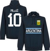 Argentinië Messi 10 Team Hoodie - Navy - XL
