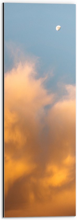 WallClassics - Dibond - Oranje Wolken - 20x60 cm Foto op Aluminium (Met Ophangsysteem)