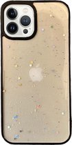 Smartphonica iPhone 11 Pro TPU hoesje doorzichtig met glitters - Zwart / Back Cover geschikt voor Apple iPhone 11 Pro