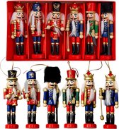 THE TWIDDLERS 6 Traditionele Houten Kerst Notenkrakers, 13cm - Hangende Kerstboom Decoratie, Kerstboomversiering - Stevige & Premium Kwaliteit