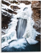 WallClassics - Acrylglas - Waterval van Rots - 30x40 cm Foto op Acrylglas (Met Ophangsysteem)