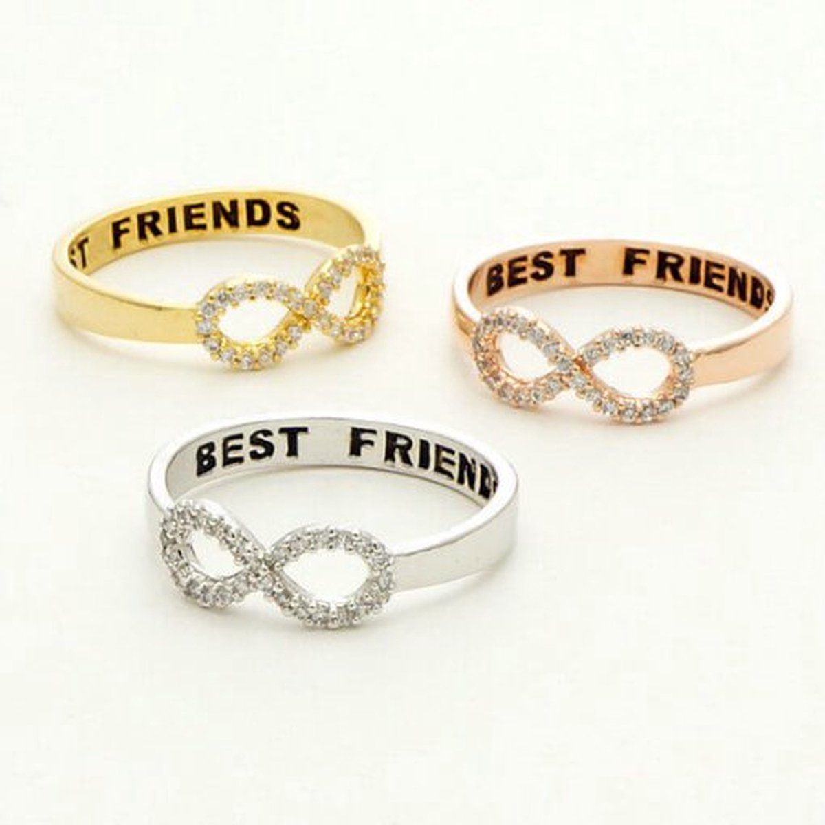 Bague Infinity Best Friends BFF Diamond (Couleur: Or rose) | bol.com