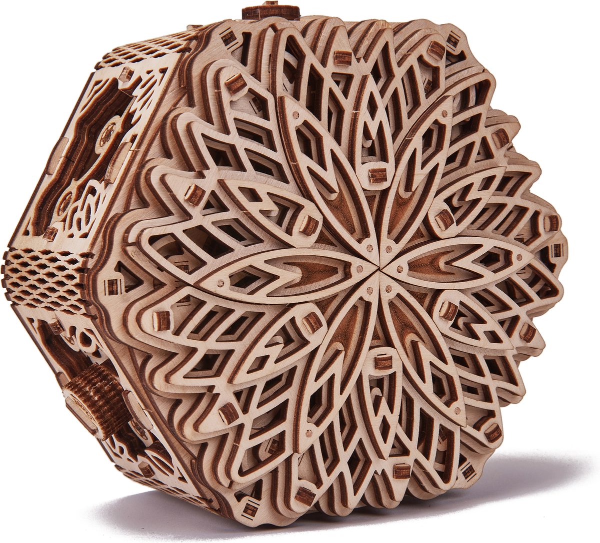 Wood Trick – Modelbouw 3D houten puzzel – Muziekdoos en sieradendoos Mysterieuze bloem - Mystery flower (WDTK045) – 278 stuks - Geen lijm noch verf nodig! — afbeelding 10