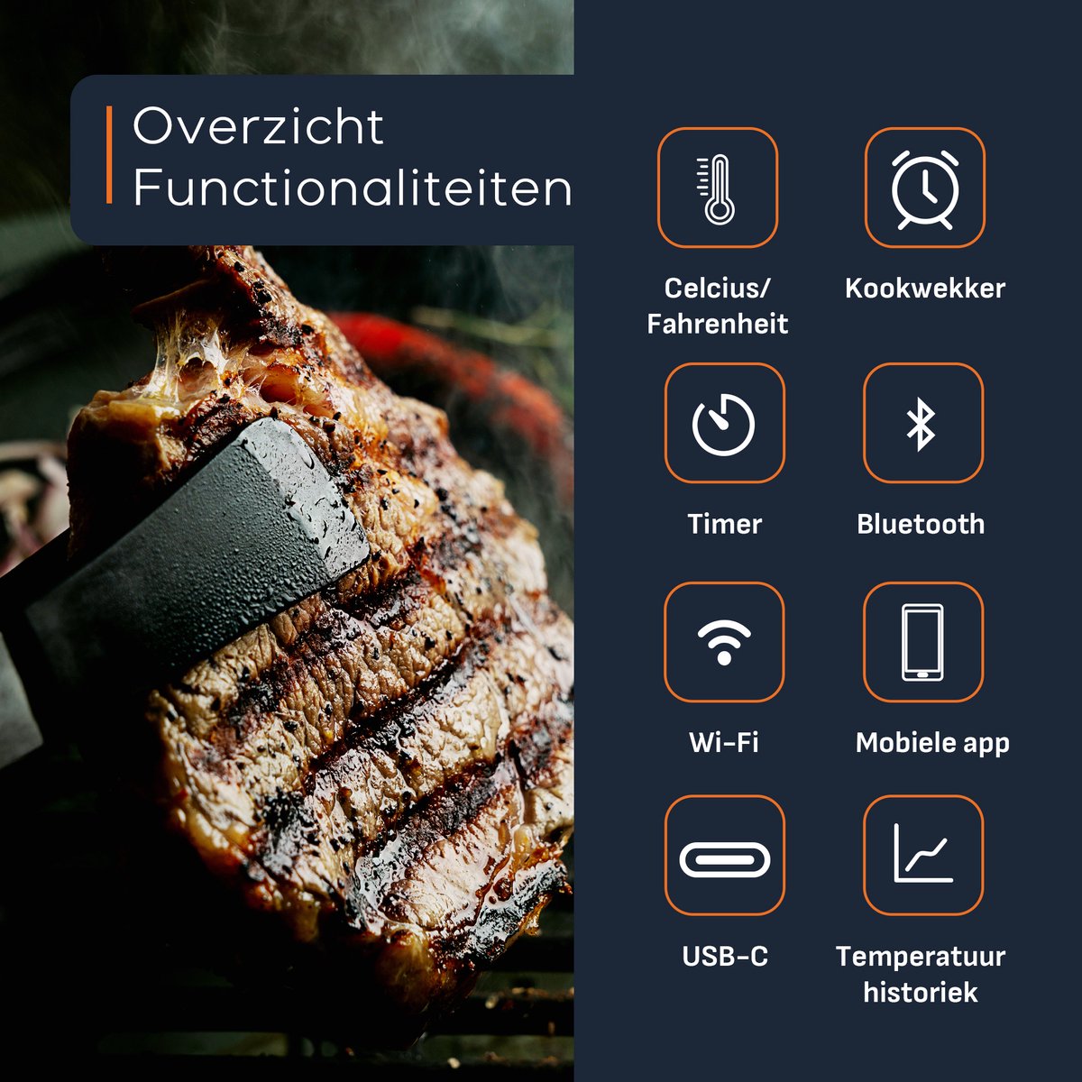 MostEssential Vleesthermometer BBQ Limited Edition Zwart