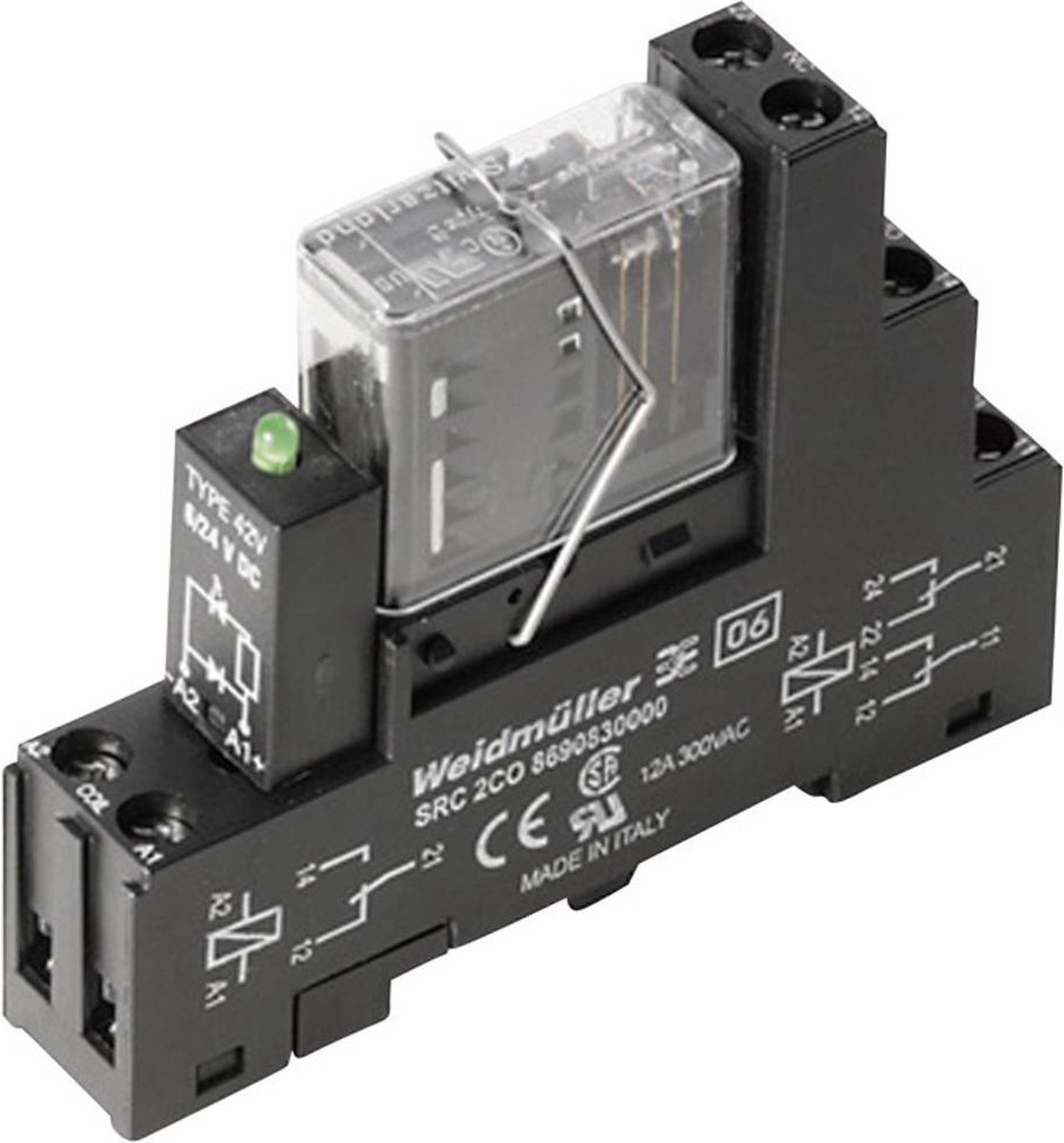 Weidmüller RCIKIT 24VDC 2CO LD/FG Relaismodule Nominale spanning: 24 V/DC Schakelstroom (max.): 6 A 2x wisselcontact 1