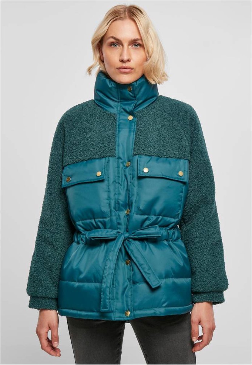 Urban Classics Sherpa Mix Gewatteerd jack XL Groen