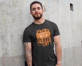Rick & Rich - T-Shirt I Love DJ - T-shirt met opdruk - T-shirt Muziek - Tshirt Music - Zwart T-shirt - T-shirt Man - Shirt met ronde hals - T-Shirt Maat XL