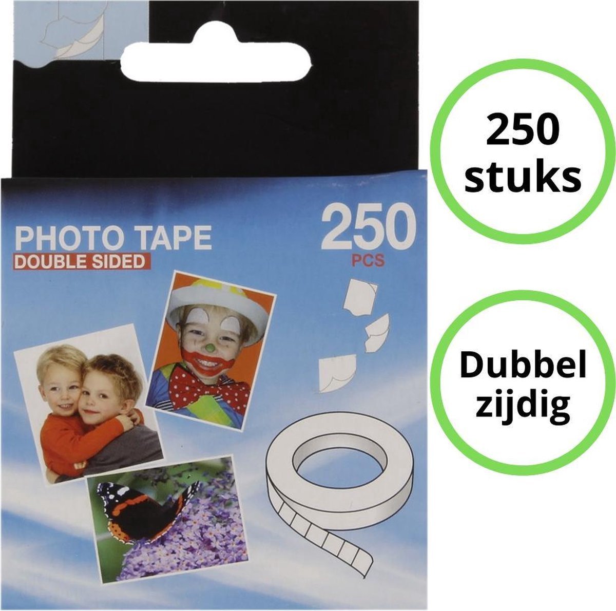 Borvat® | Fotostickers | Dubbelzijdig | Plakstrips | 250 stuks | Transparant | Fotostickers | Foto's Hangend | Dubbelzijdige tape zelfklevende stickers | Montageset Kit | Zelfklevende strips