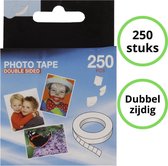 Borvat® | Autocollants pour photos | Double face | Bandes adhésives | 250 pièces | Transparent | Autocollants photo | Raccrochez des photos | Tape Plakkers Autocollants face | Set de Kit | Bandes adhésives