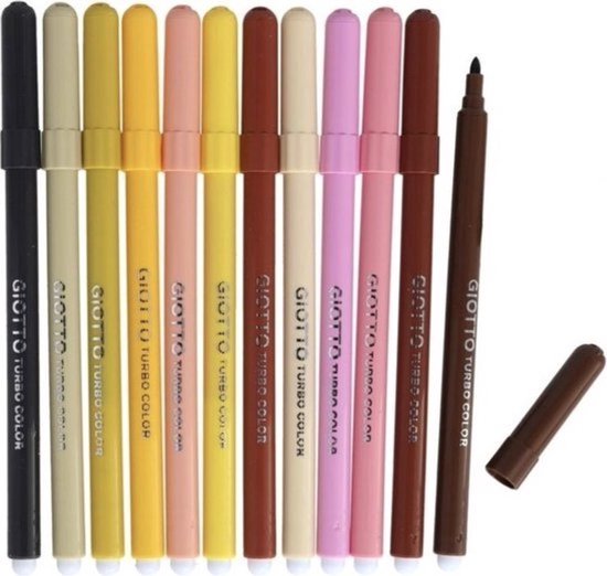 Stylos de couleur de peau Giotto - 12 pièces - Stylos de couleur de peau -  Crayons de