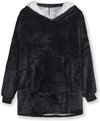 V&L comfortlifestyle - Fleece deken met mouwen - sweater - 280 gsm - Zwart - Snuggle Hoodie