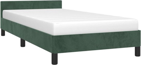 vidaXL - Bedframe - zonder - matras - 80x200 - cm - fluweel - donkergroen