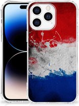 Telefoon Hoesje Apple iPhone 14 Pro Max Leuk Hoesje met transparante rand Nederlandse Vlag