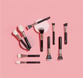 CAIRSKIN 10 Professional Face Brushes - Strong Silhouette - Penselen voor het Gezicht - Foundation - Blush - Concealer - Shaping / Contour - Highlight - Setting Powder - Multi Functionele Kwastenset