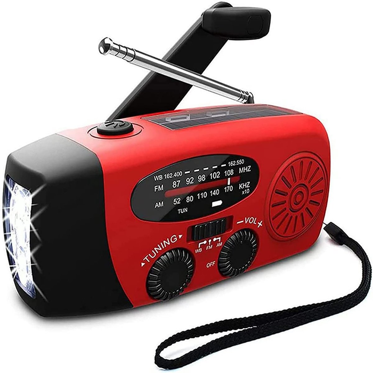 Noodradio – Solar Emergency Radio – Kamperen Outdoor Survival Radio – Powerbank – Zaklamp – Zonne Energie