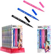 Create It! - Poptastic Makeup Pennen - Eyeliner - kinder makeup - makup voor meisjes - tattoo - roze, zwart en blauw