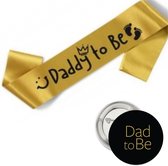 Sjerp en button set Daddy to Be zwart en goud - dad - zwanger - daddy to be - vader - papa - button - sjerp - babyshower