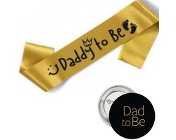 Daddy to Be Sjerp en button set zwart en goud - dad - zwanger - daddy to be - vader - papa - button - sjerp - babyshower