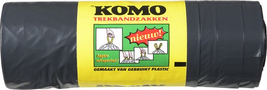 Komo Trekbandzakken 30x60Ltr - Vuilniszakken - Afvalzakken - recycled plastic