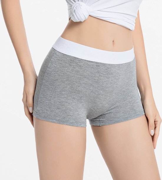 Boxer femme bambou hipster gris