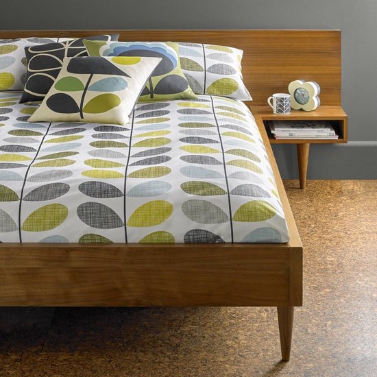 dekbedovertrek Orla Kiely Scribble Stem Multi - 230x220 cm - sans taies d'oreiller - coton percale avec boutons