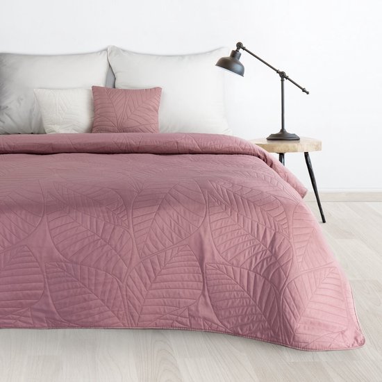Oneiro’s luxe BONI Type 6 Beddensprei Roze - 170x210 cm – bedsprei 2 persoons - beige – beddengoed – slaapkamer – spreien – dekens – wonen – slapen