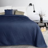 Oneiro’s luxe BONI Type 1 Beddensprei  Blauw- 170x210 cm – bedsprei 2 persoons – beddengoed – slaapkamer – spreien – dekens – wonen – slapen
